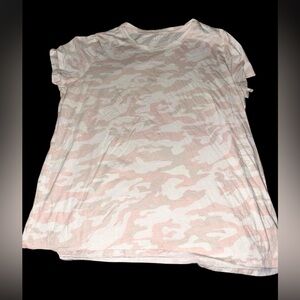 GAP Pink & White Camo Crewneck Tee - Size Large